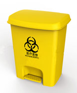 醫療腳踏25L黃色塑料垃圾桶HT-SL3820